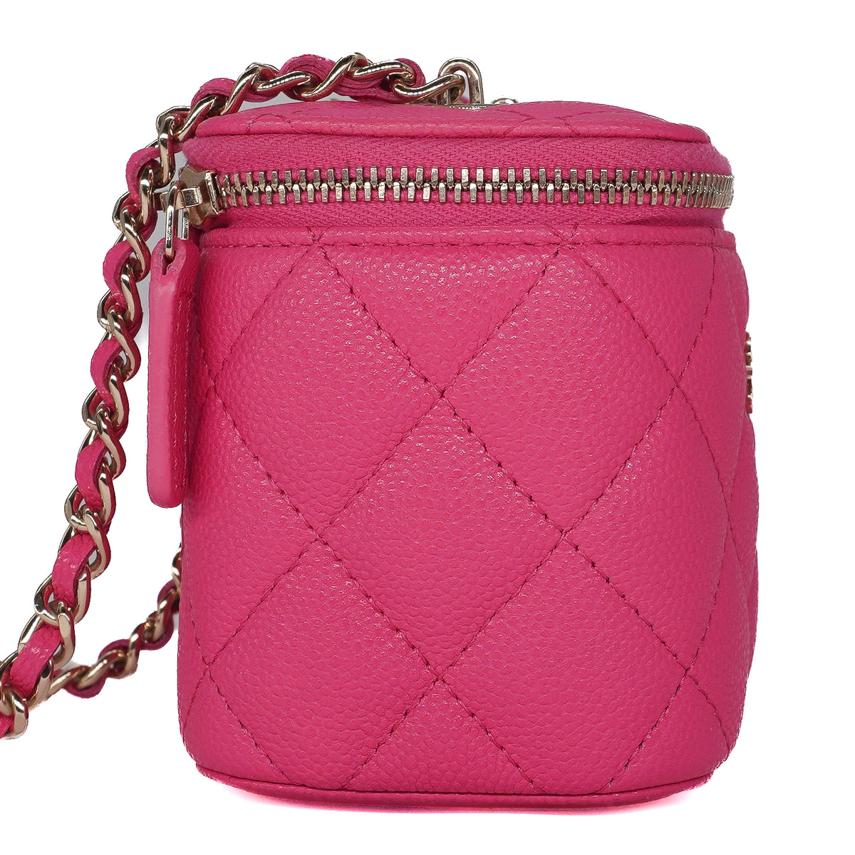 Chanel Mini Vanity Case with Chain Caviar Leather Pink