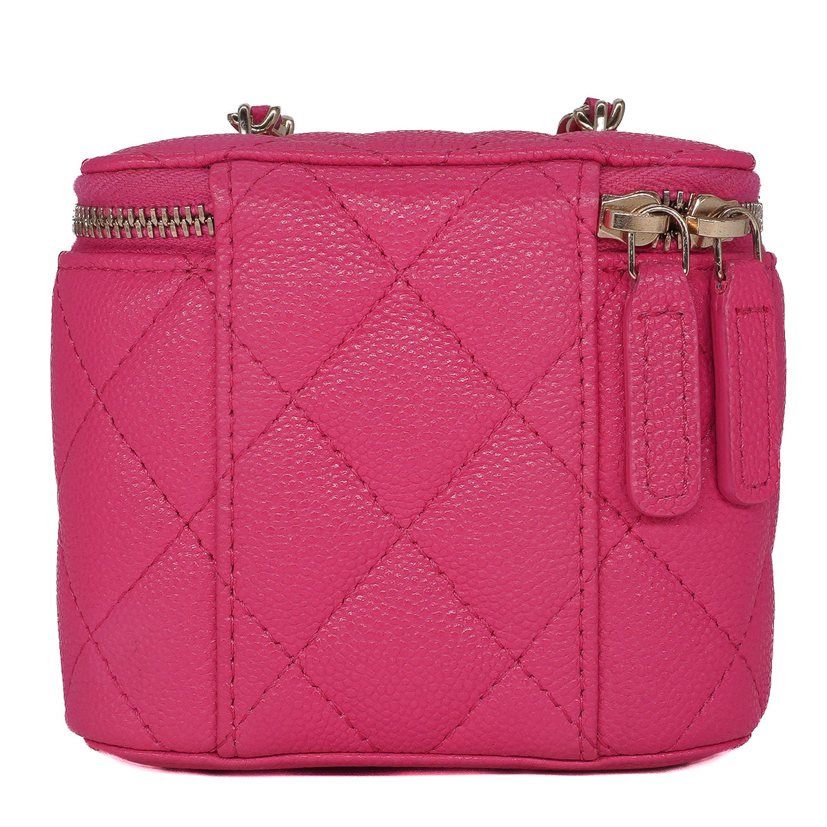 Chanel Mini Vanity Case with Chain Caviar Leather Pink