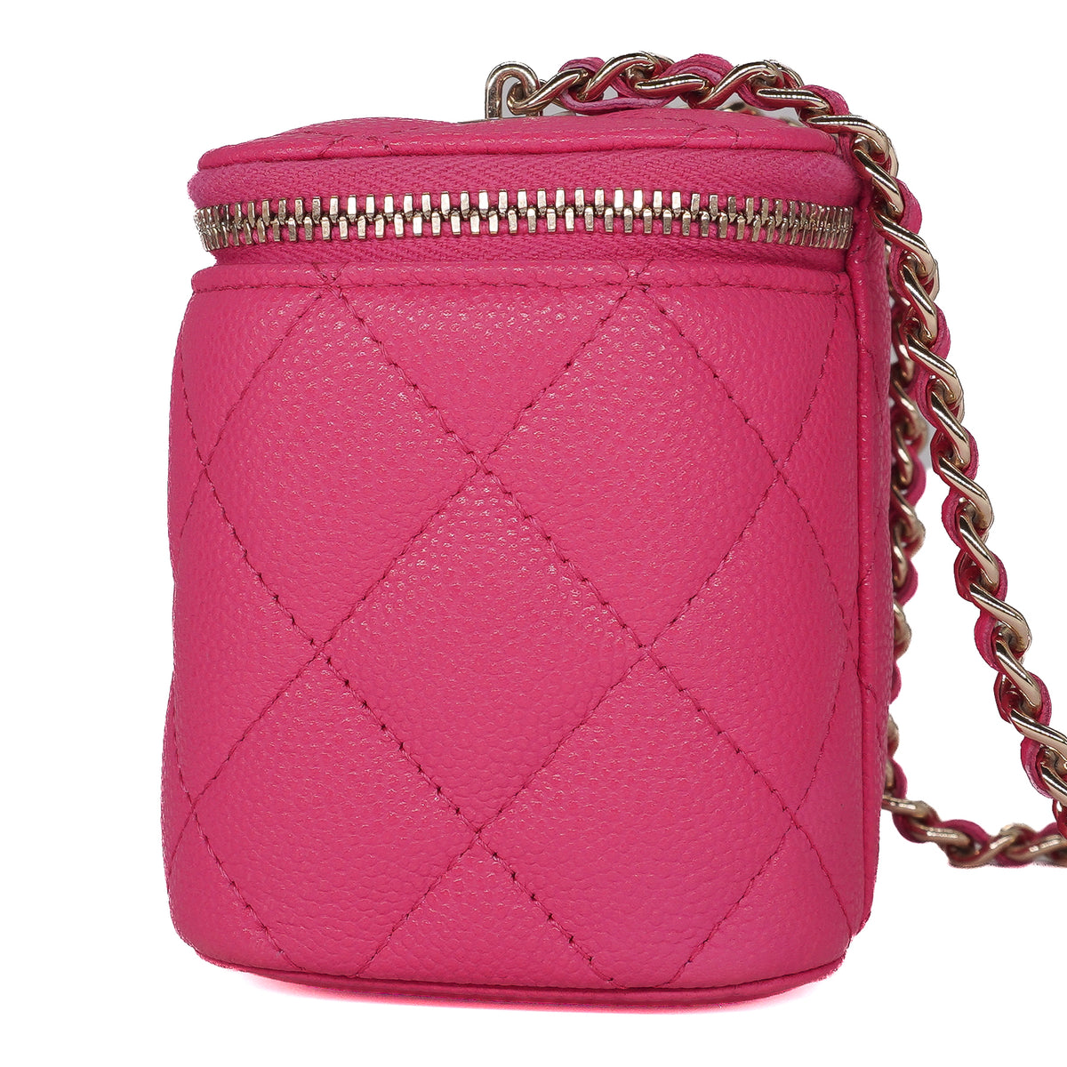 Chanel Mini Vanity Case with Chain Caviar Leather Pink