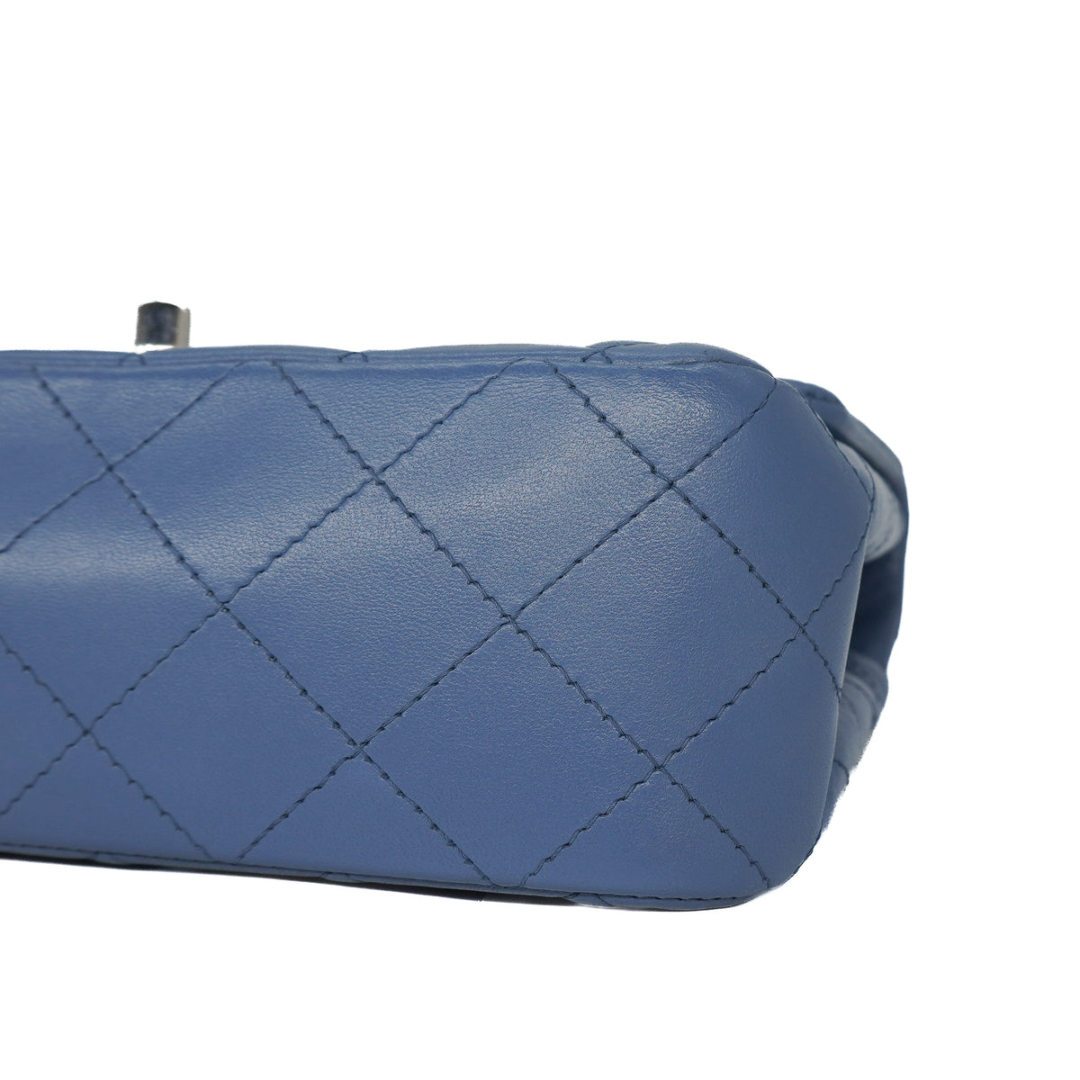 Chanel Mini Rectangular Flap Bag Lambskin Slate Blue