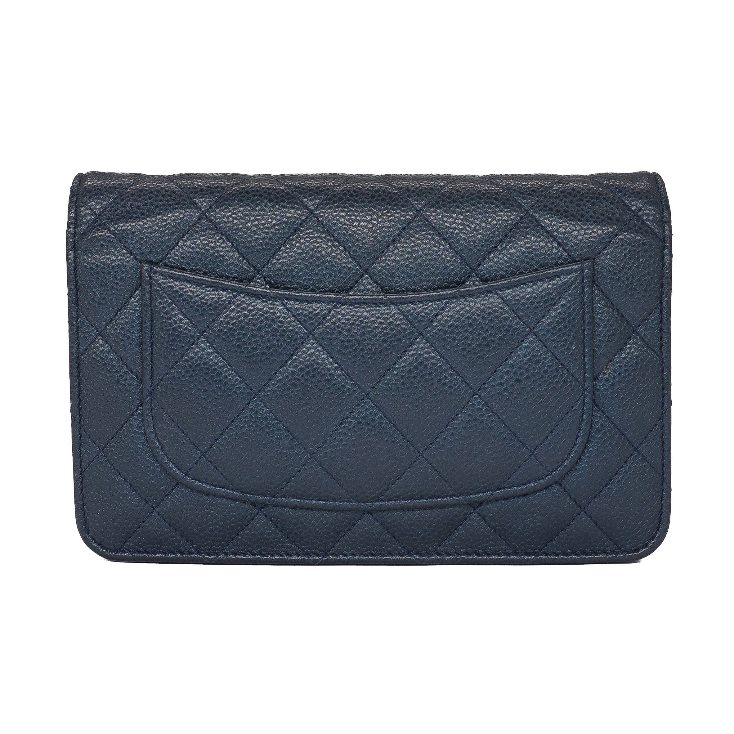 Chanel Blue Quilted Caviar WOC