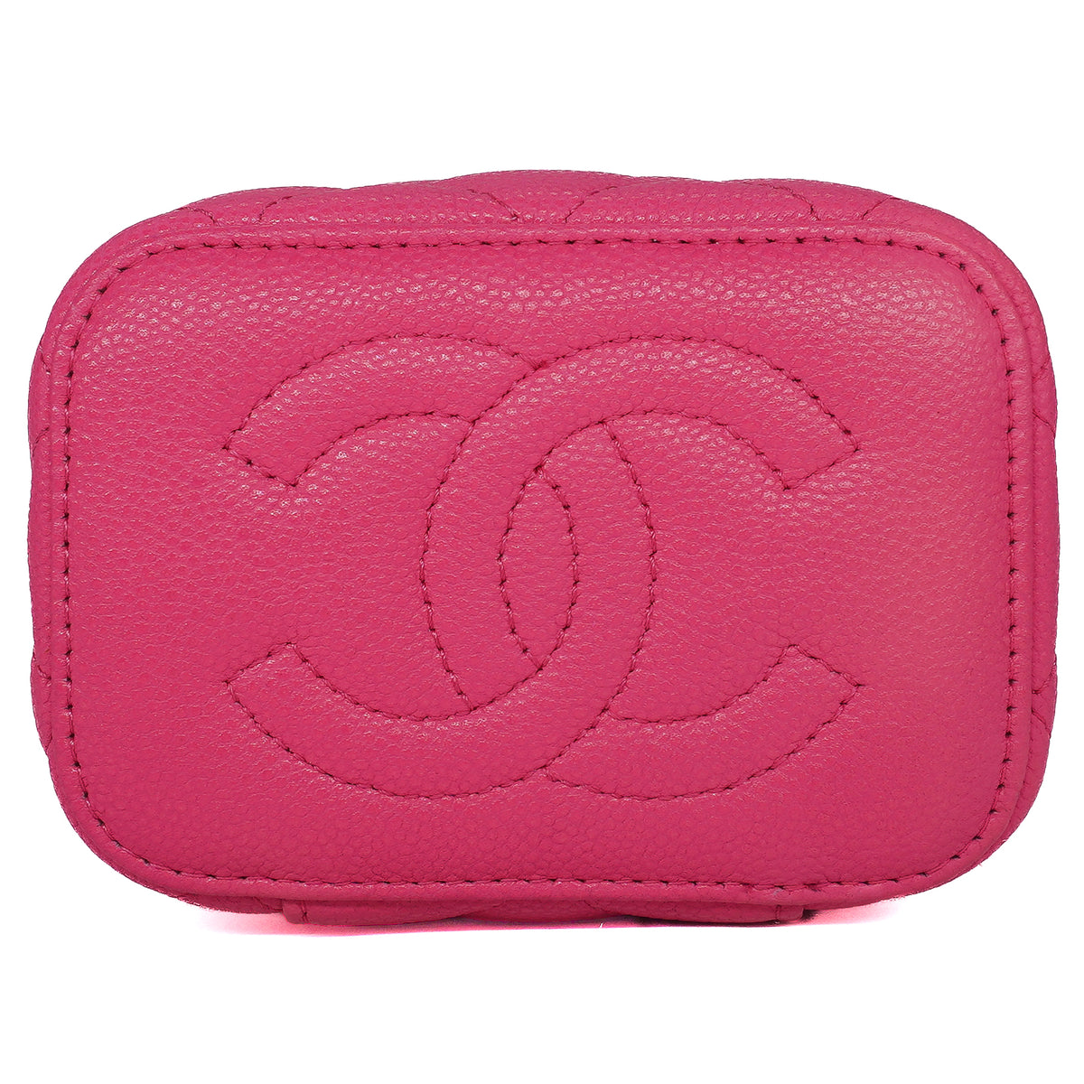 Chanel Mini Vanity Case with Chain Caviar Leather Pink