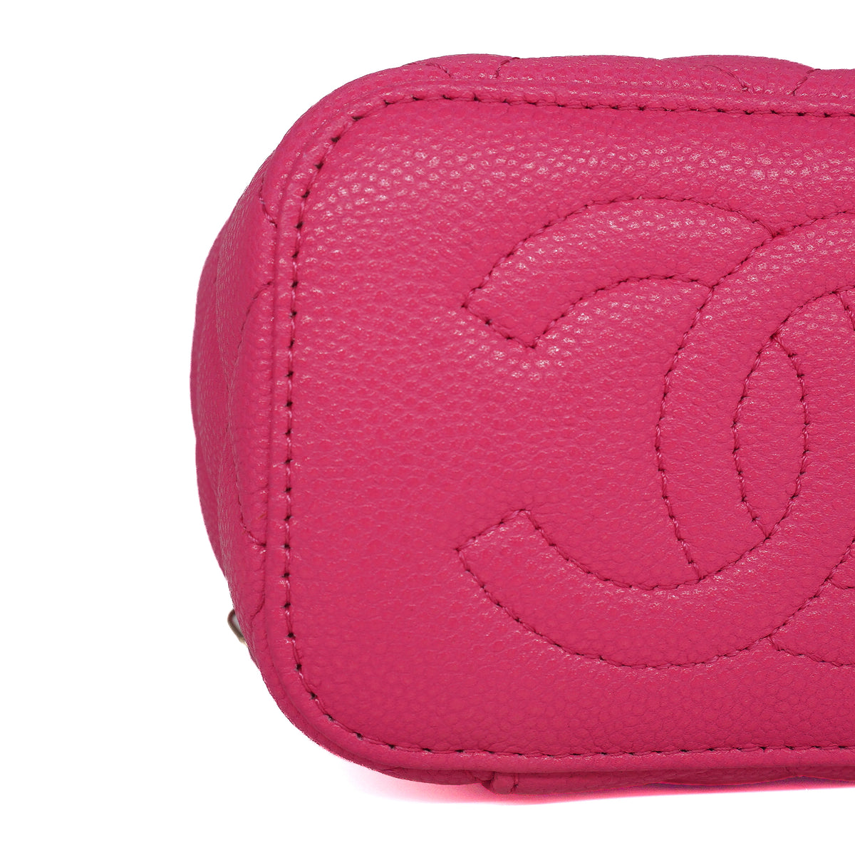 Chanel Mini Vanity Case with Chain Caviar Leather Pink
