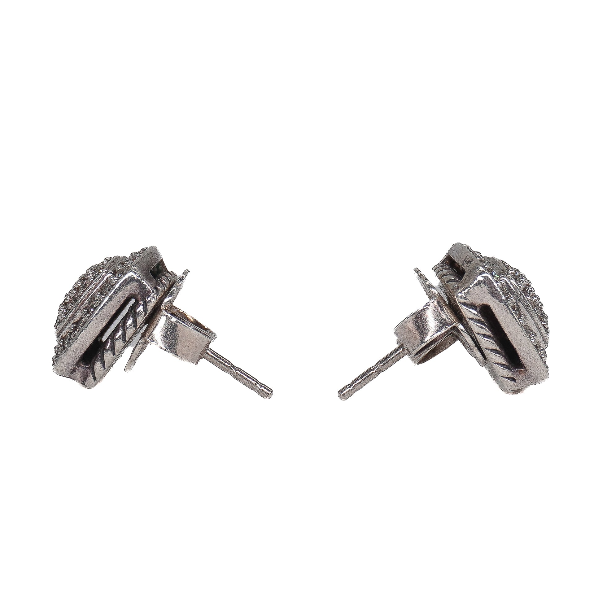 David Yurman Sterling Silver Diamond Pave Albion Earrings
