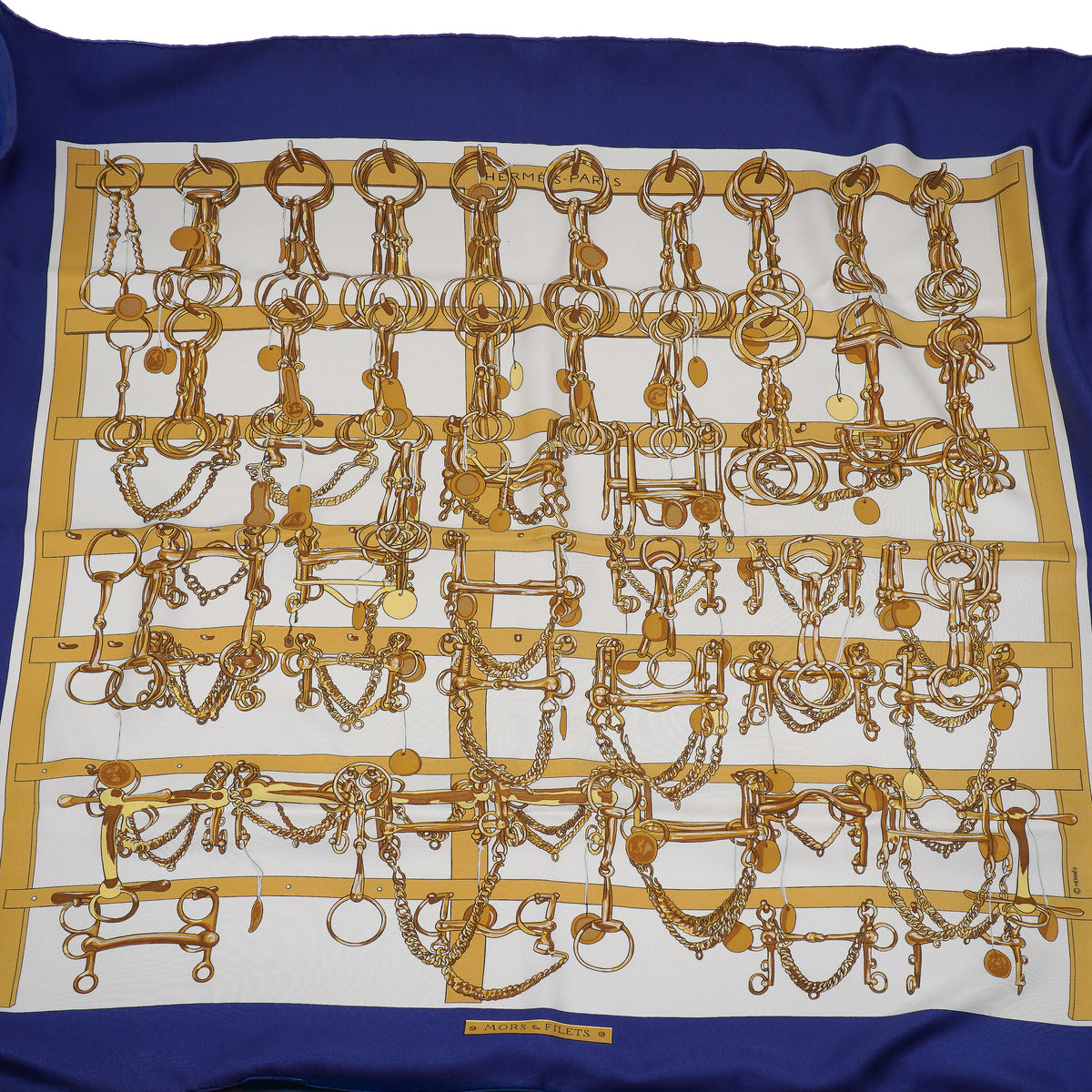 Hermes Mors Et Filets Silk Scarf