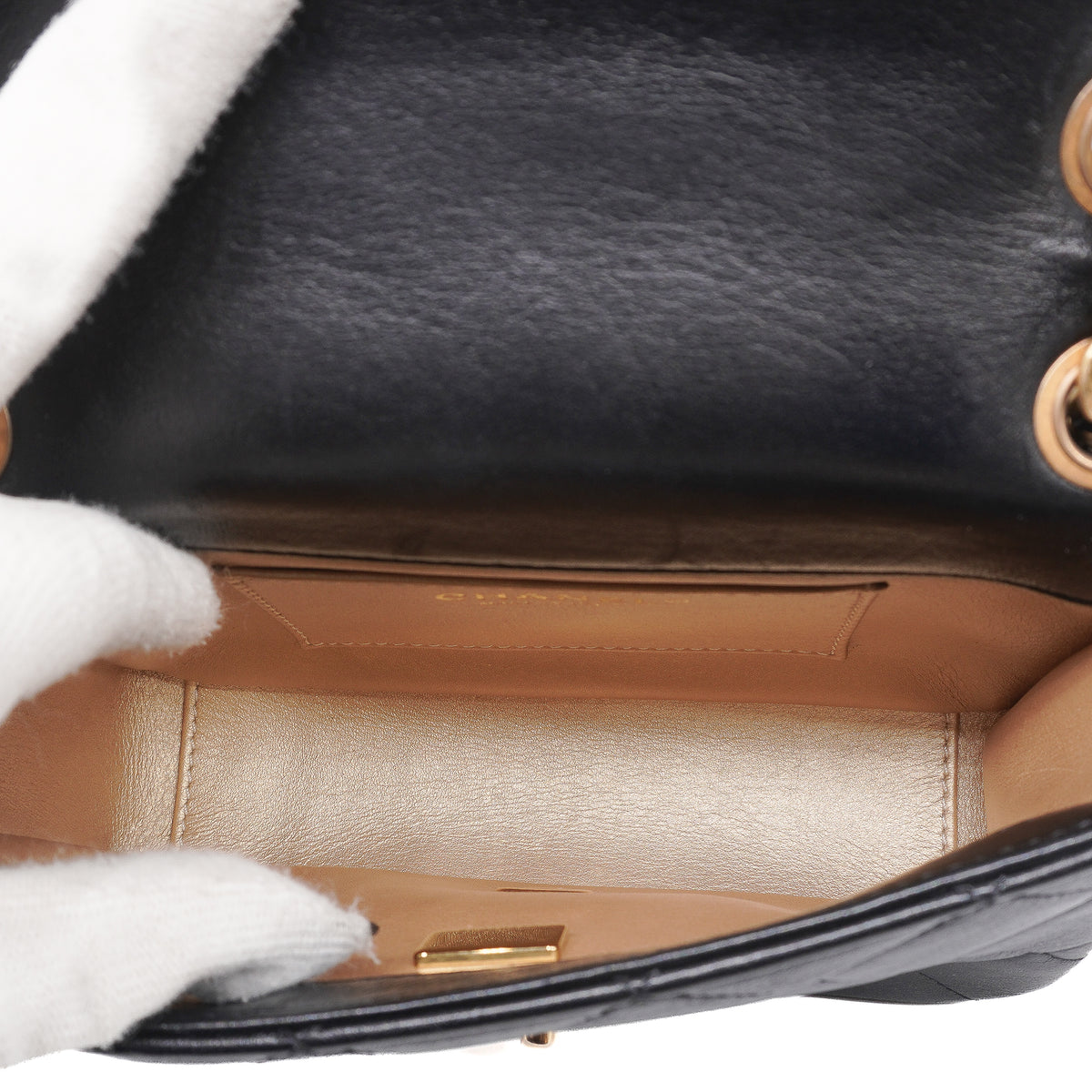 Chanel Mini Square Flap Bag Lambskin Black