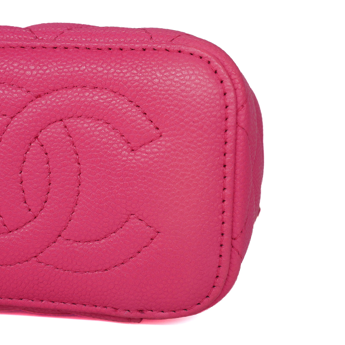 Chanel Mini Vanity Case with Chain Caviar Leather Pink