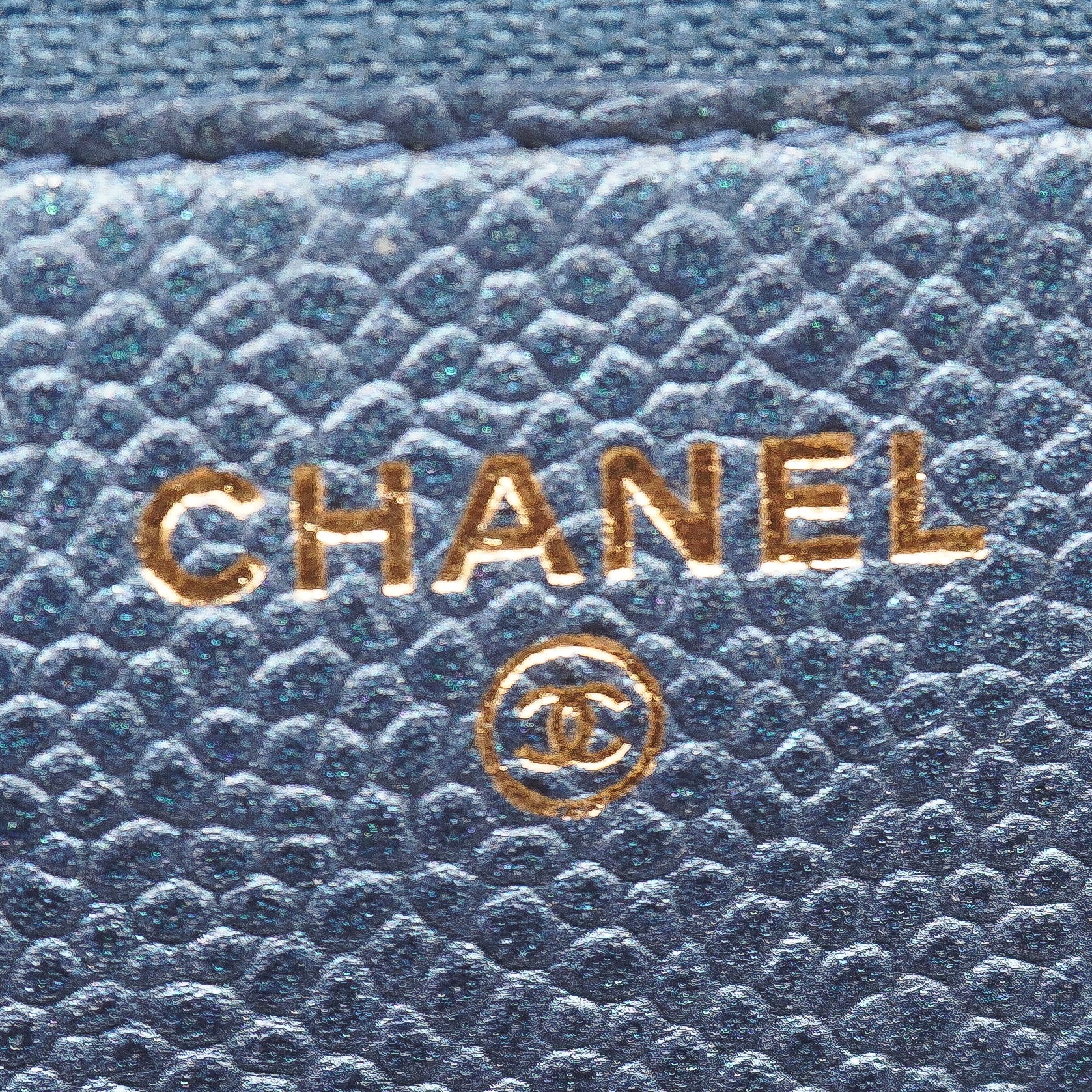 Chanel Blue Quilted Caviar WOC