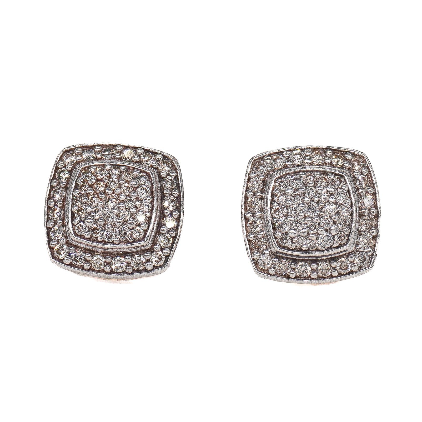 David Yurman Sterling Silver Diamond Pave Albion Earrings