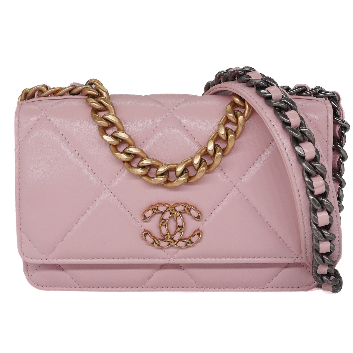 Chanel 19 Wallet on Chain Lambskin Baby Pink