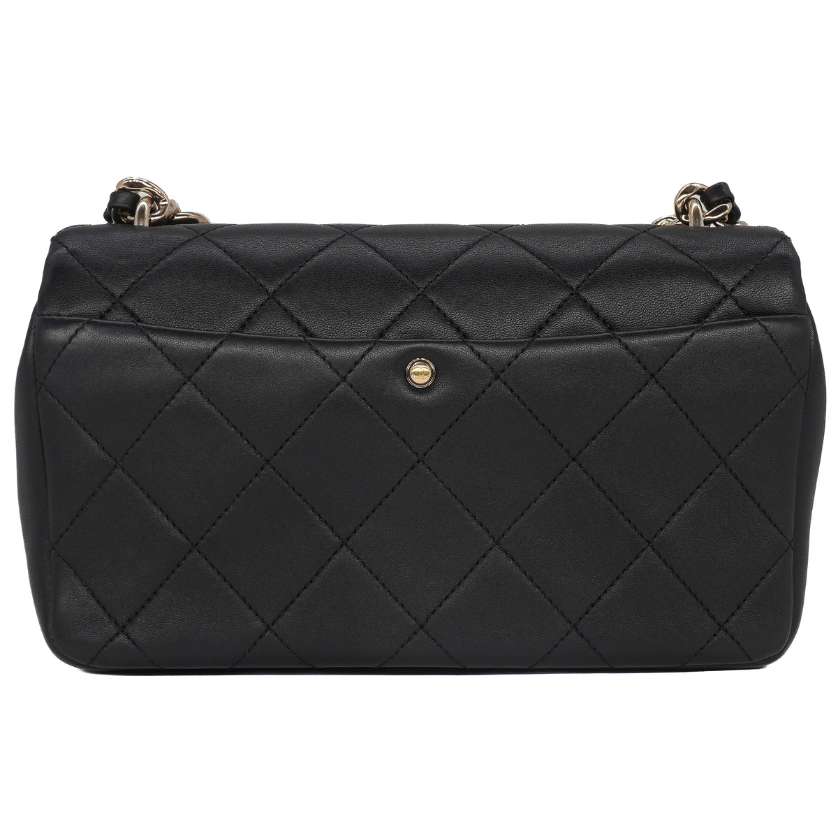 Chanel Elegant Chain Small Flap Bag Lambskin Black