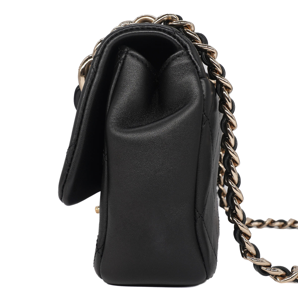 Chanel Elegant Chain Small Flap Bag Lambskin Black