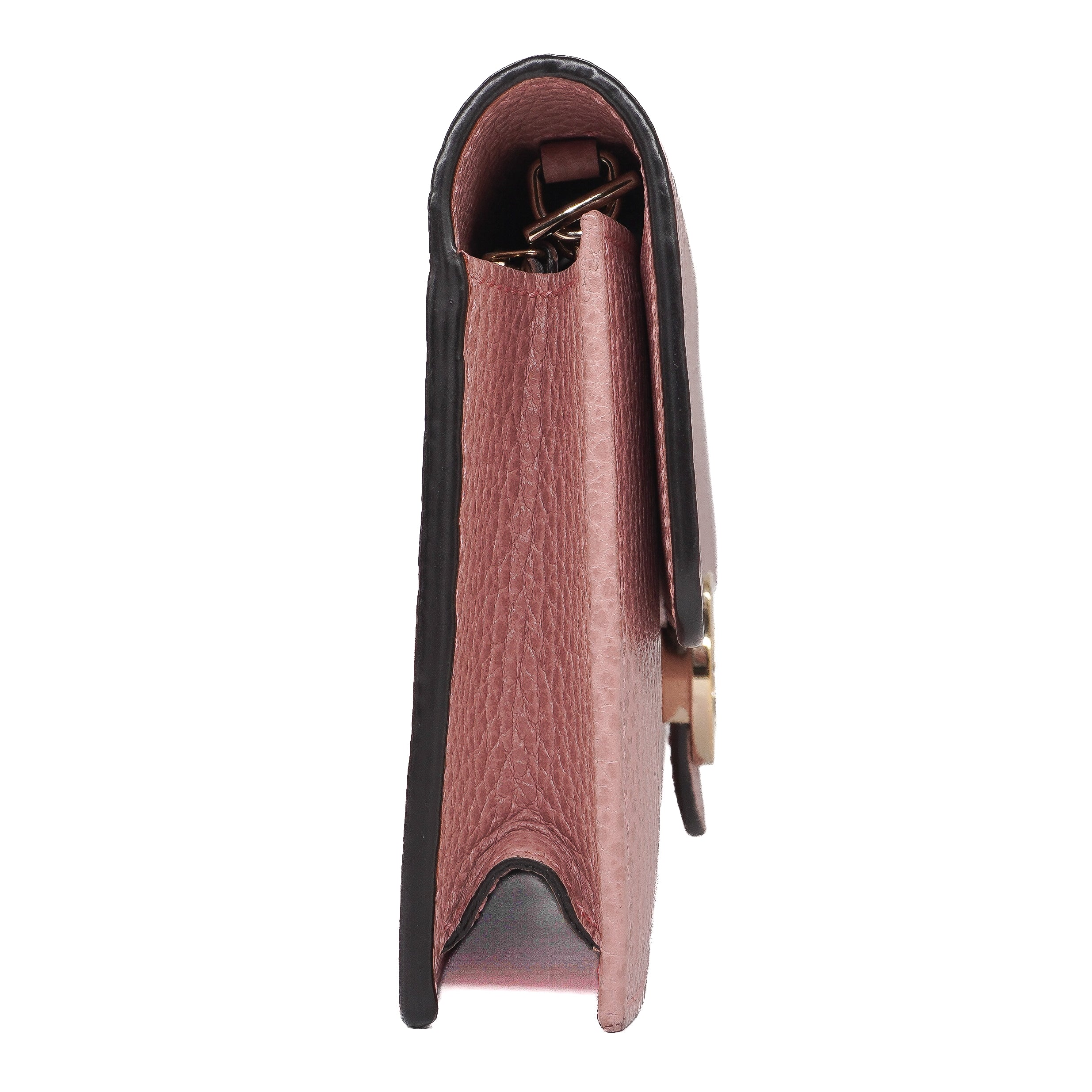 Gucci Pink Dollar Calskin Interlocking G Chain Wallet