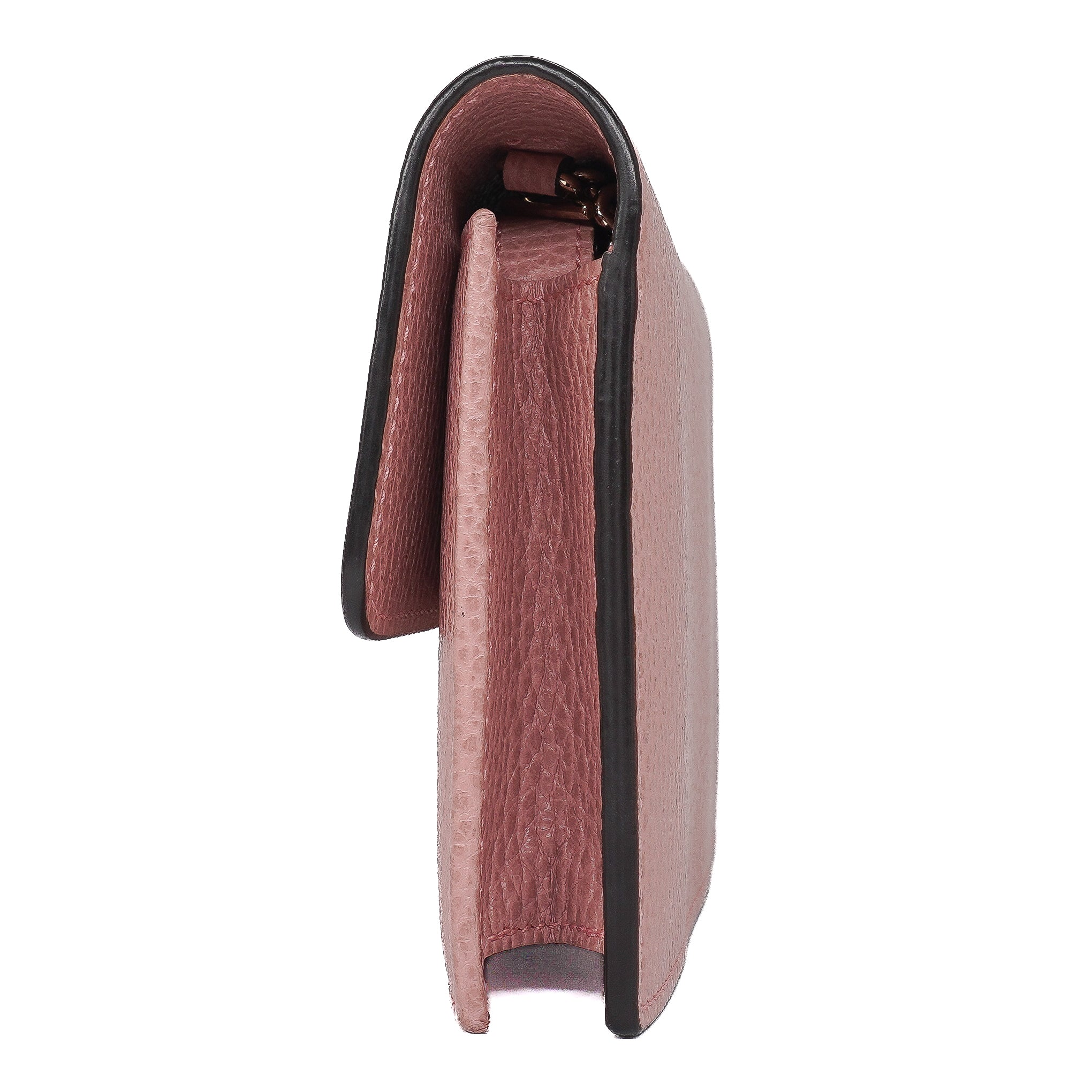 Gucci Pink Dollar Calskin Interlocking G Chain Wallet