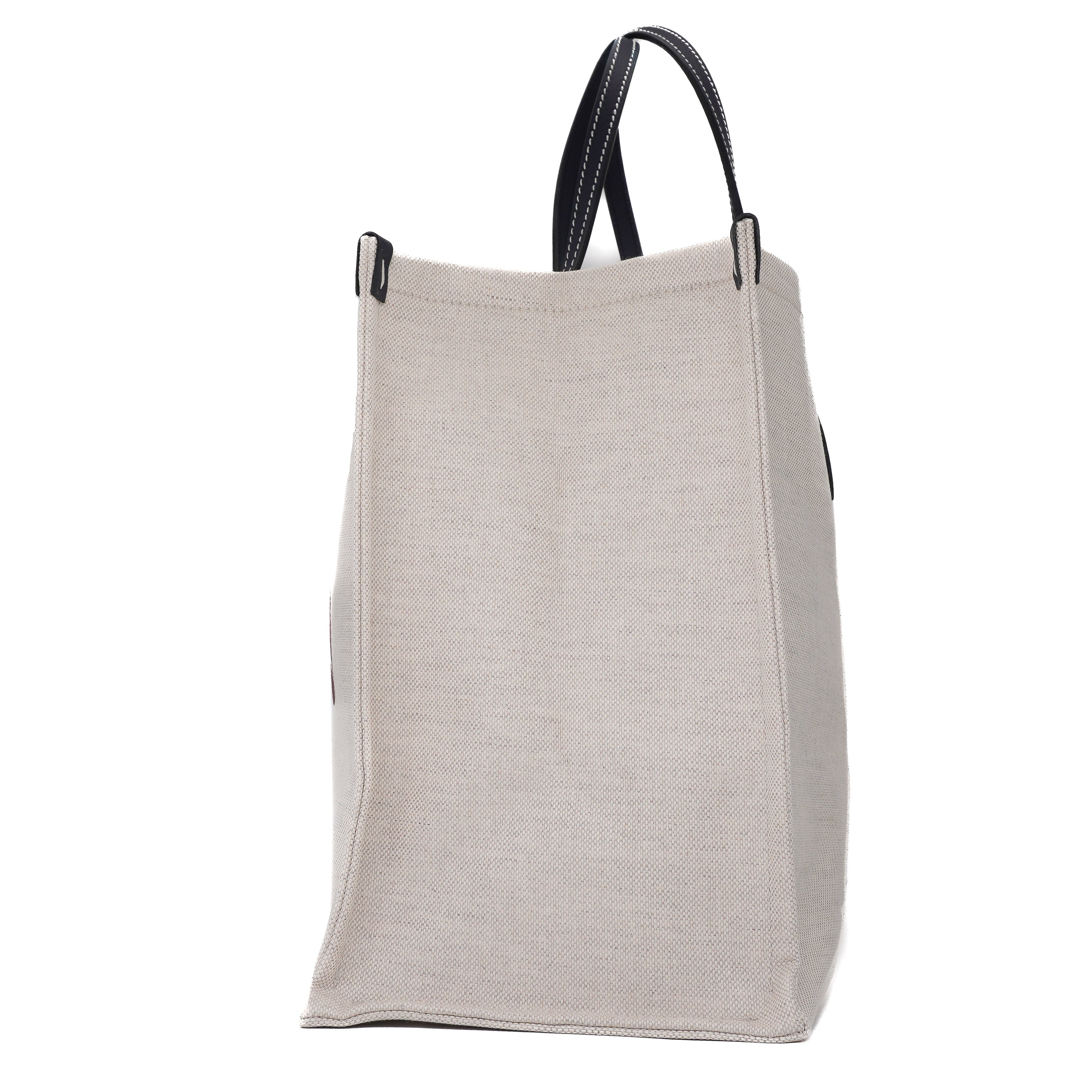 Gucci Canvas Calfskin Logo Print Large Tote
