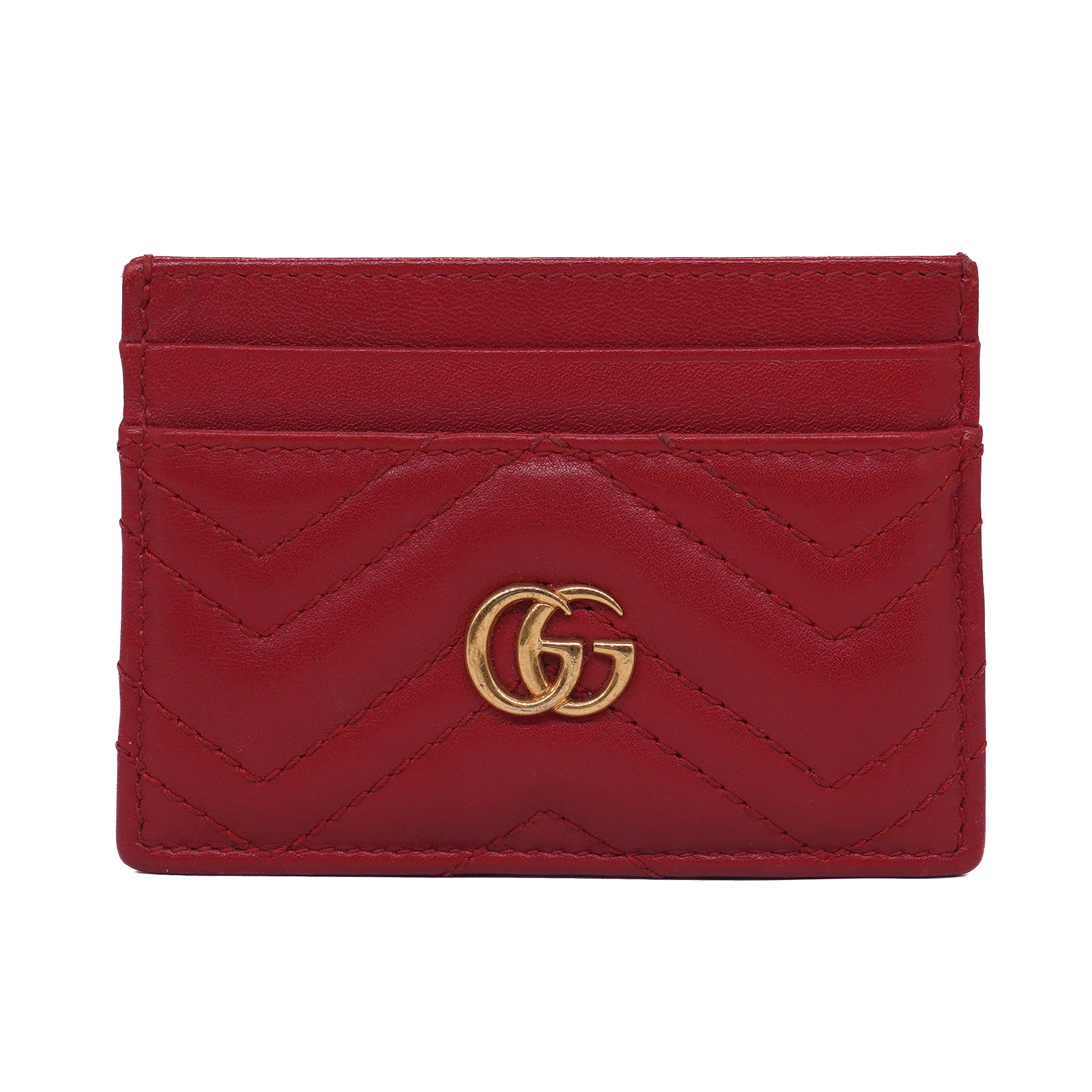 Gucci Calfskin Matelasse GG Marmont Card Holder