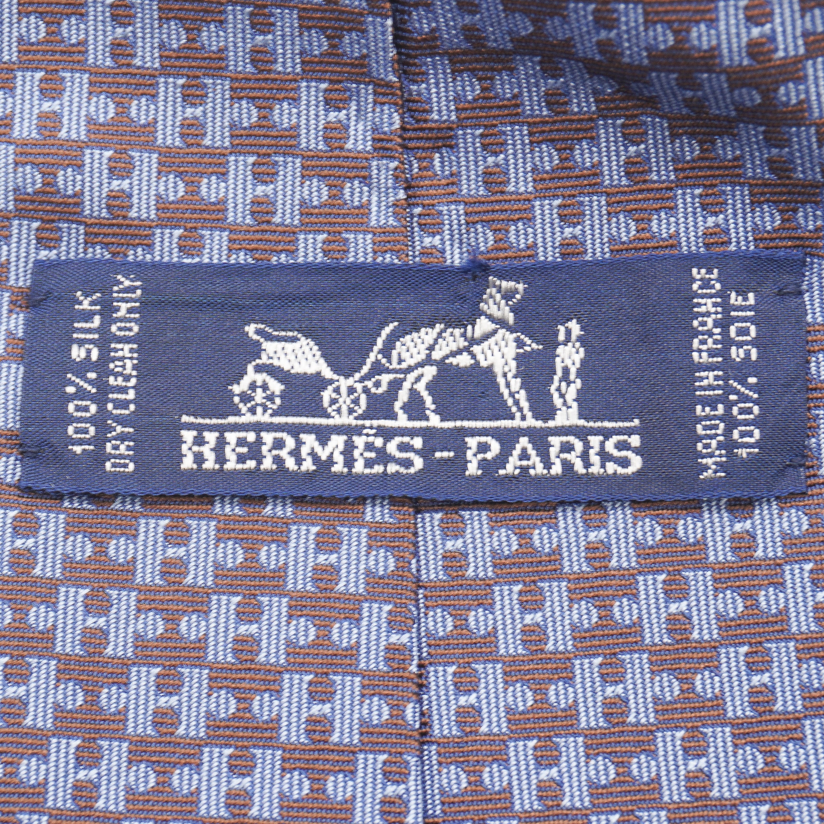 Hermes Faconne Jacquard Tie