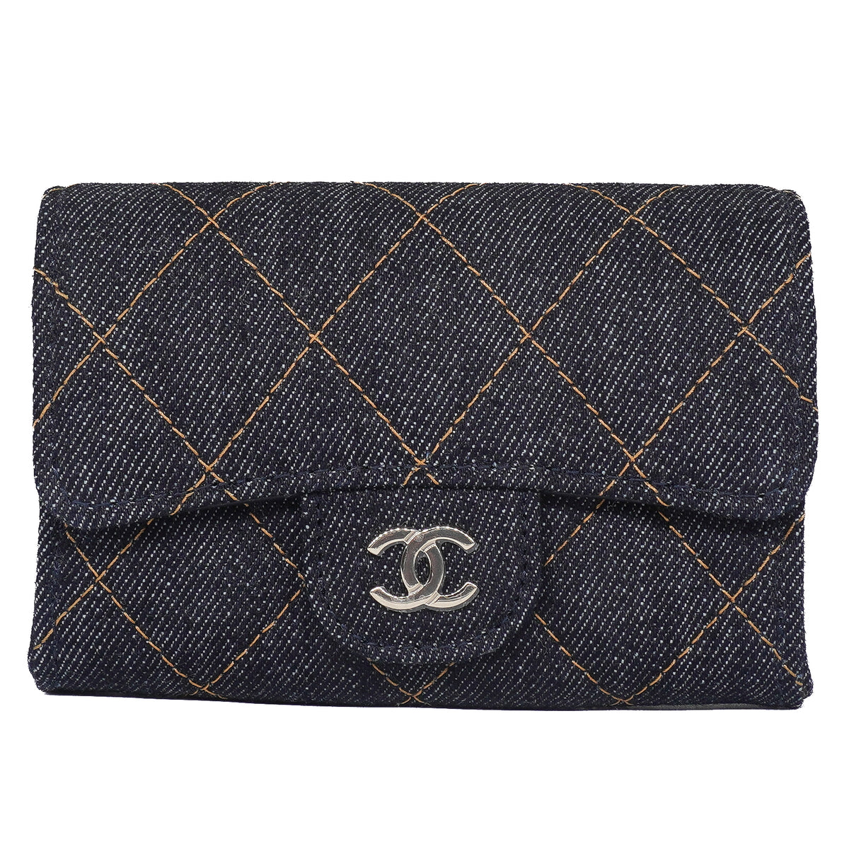 Chanel Denim Flap Card Holder