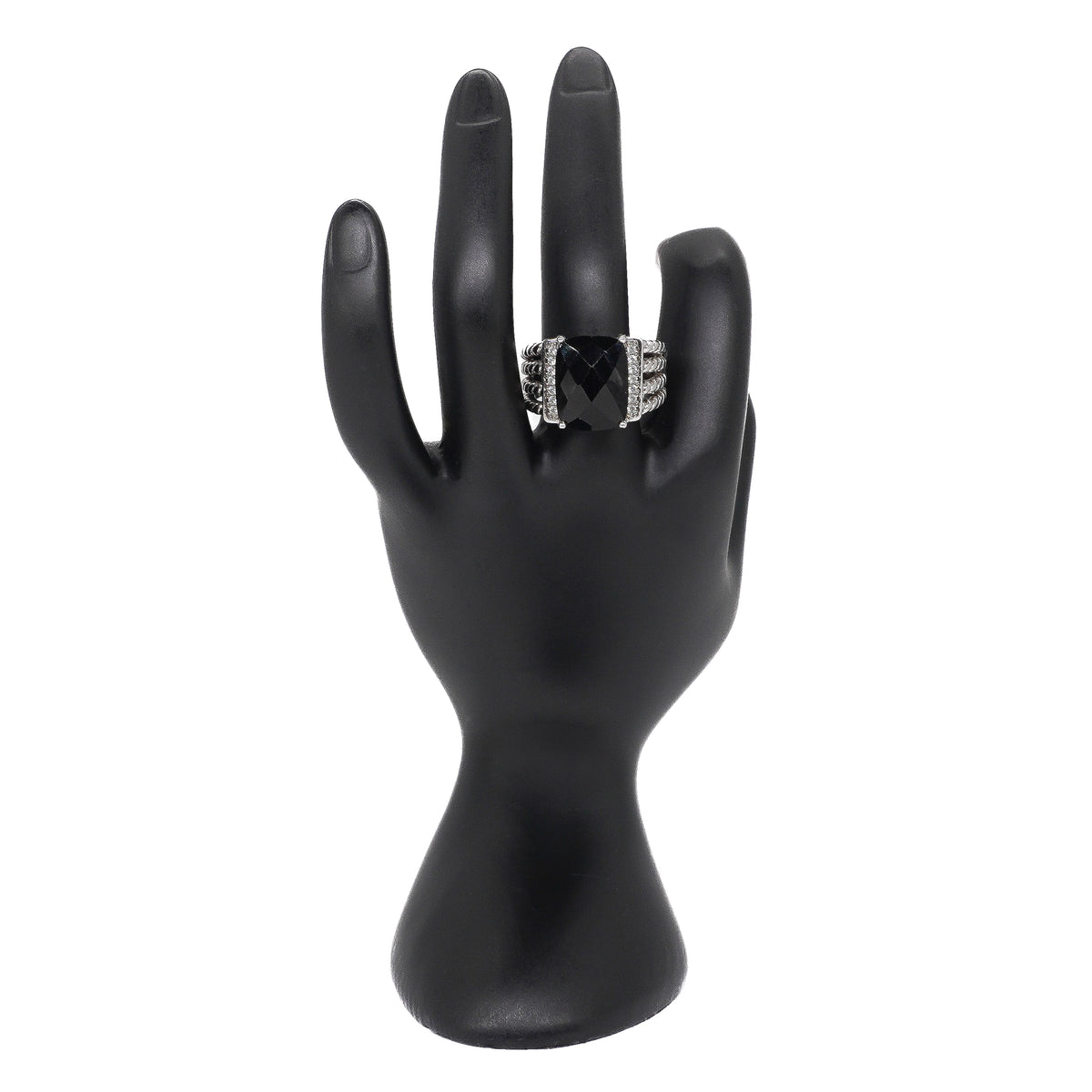 David Yurman Wheaton Ring Black Onyx and Diamond