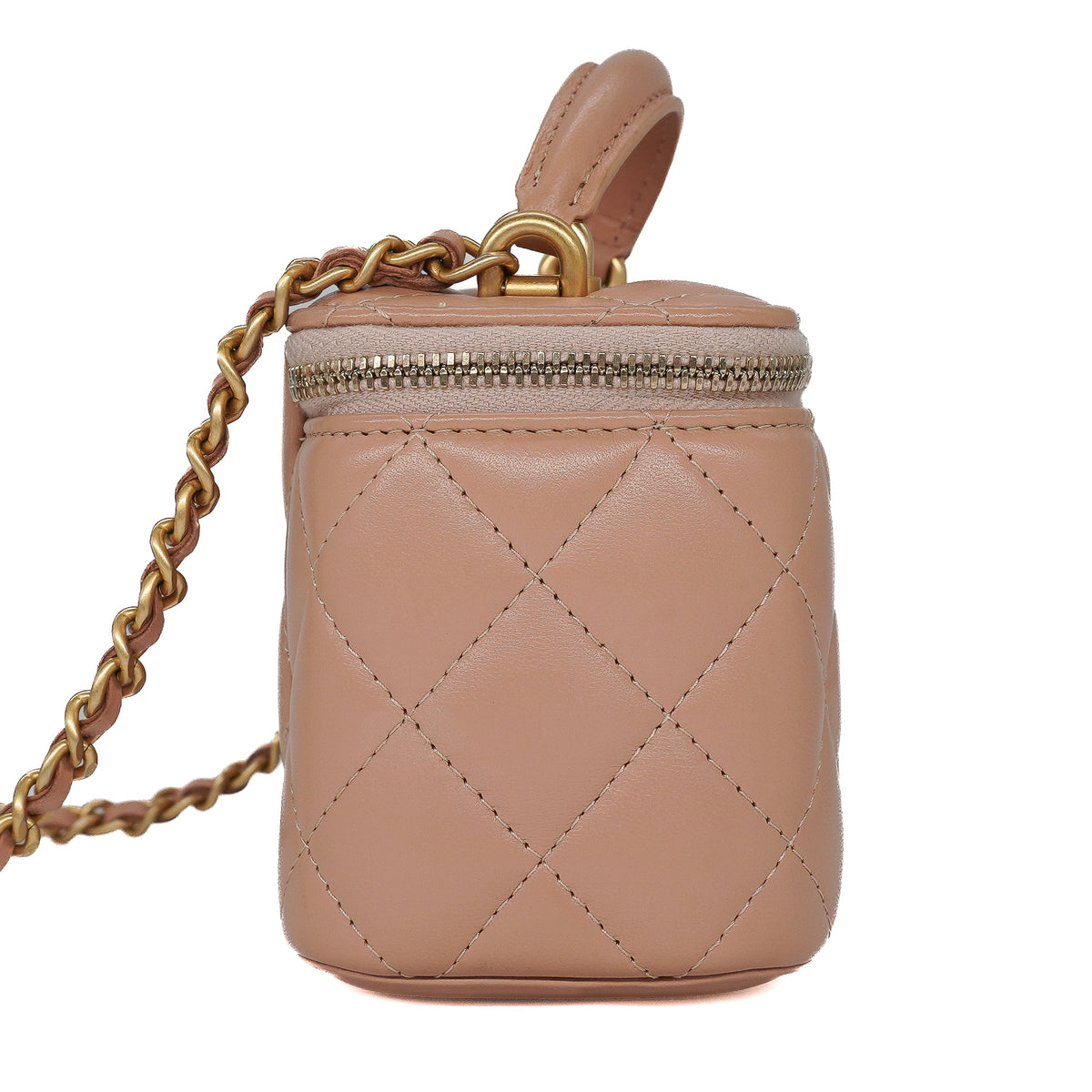 Chanel Mini Vanity Case with Chain Lambskin Beige