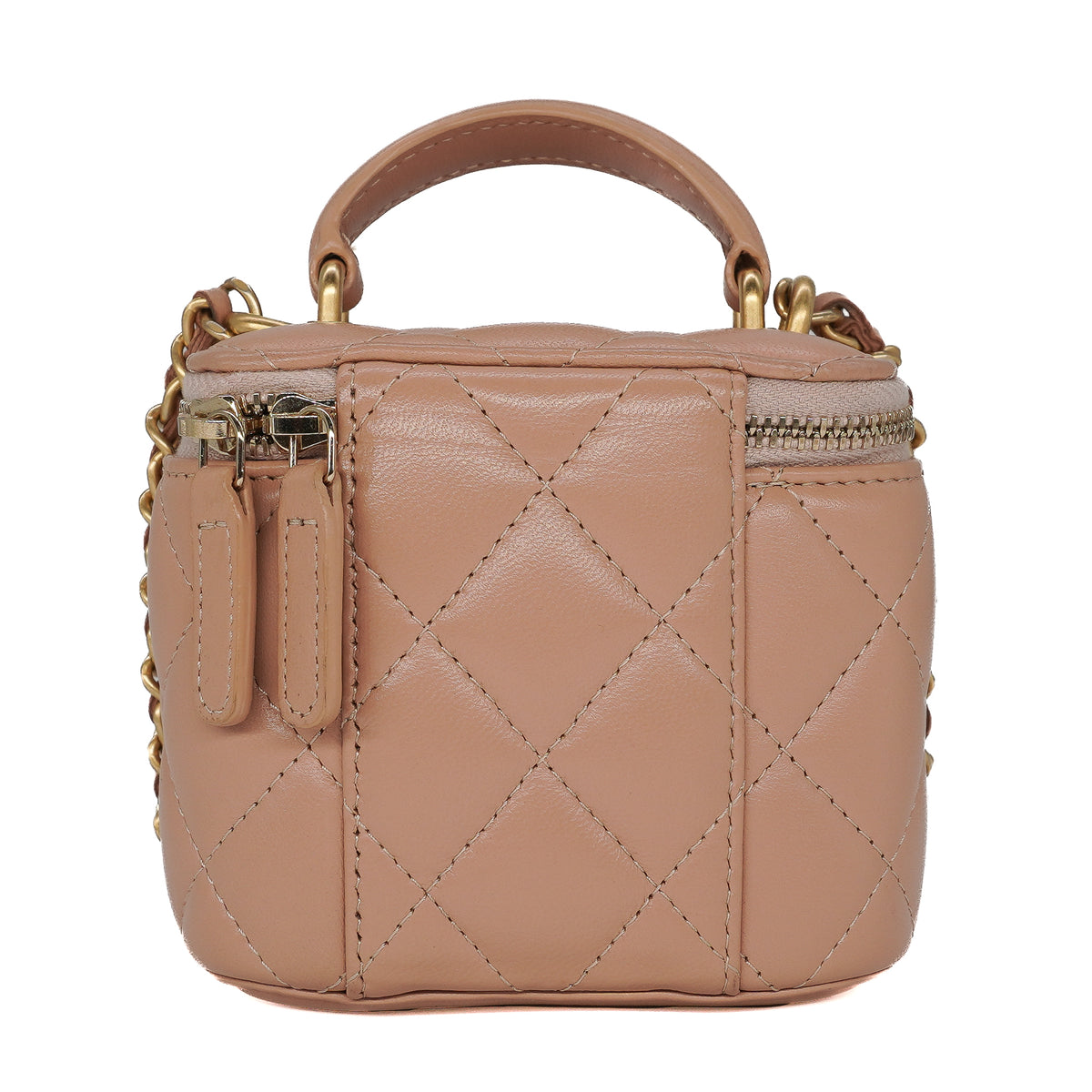 Chanel Mini Vanity Case with Chain Lambskin Beige