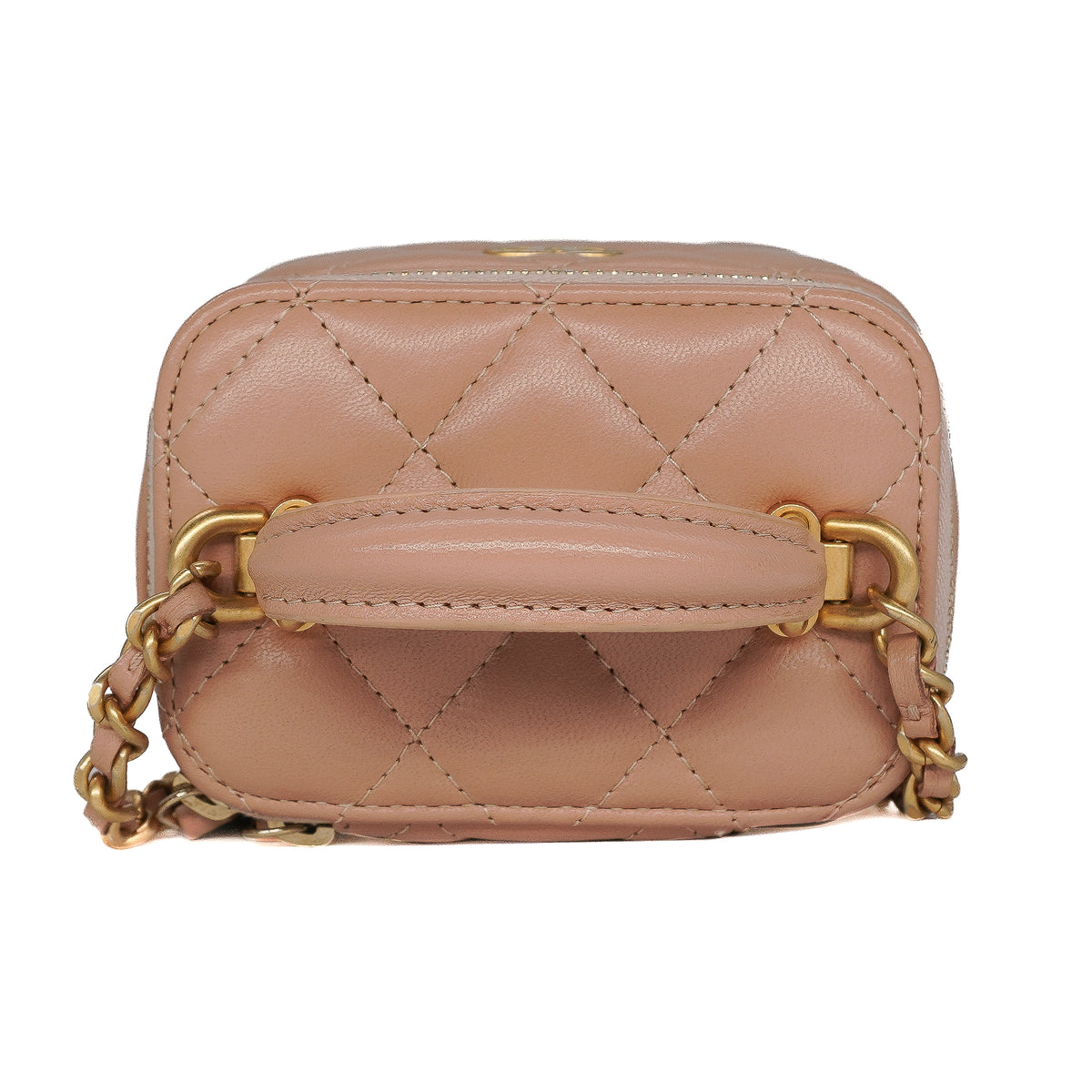 Chanel Mini Vanity Case with Chain Lambskin Beige