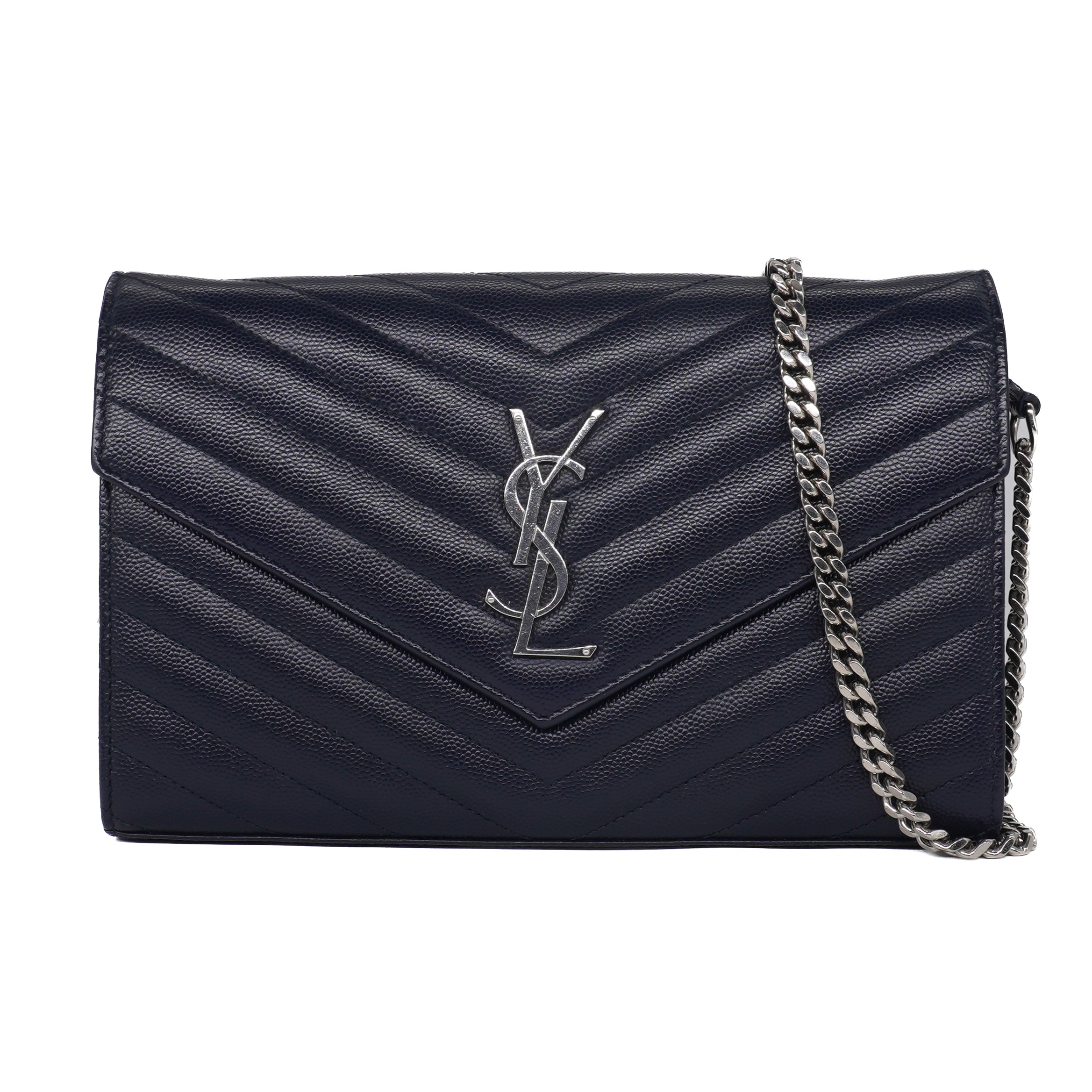 Saint Laurent Grain De Poudre Envelope Chain Wallet