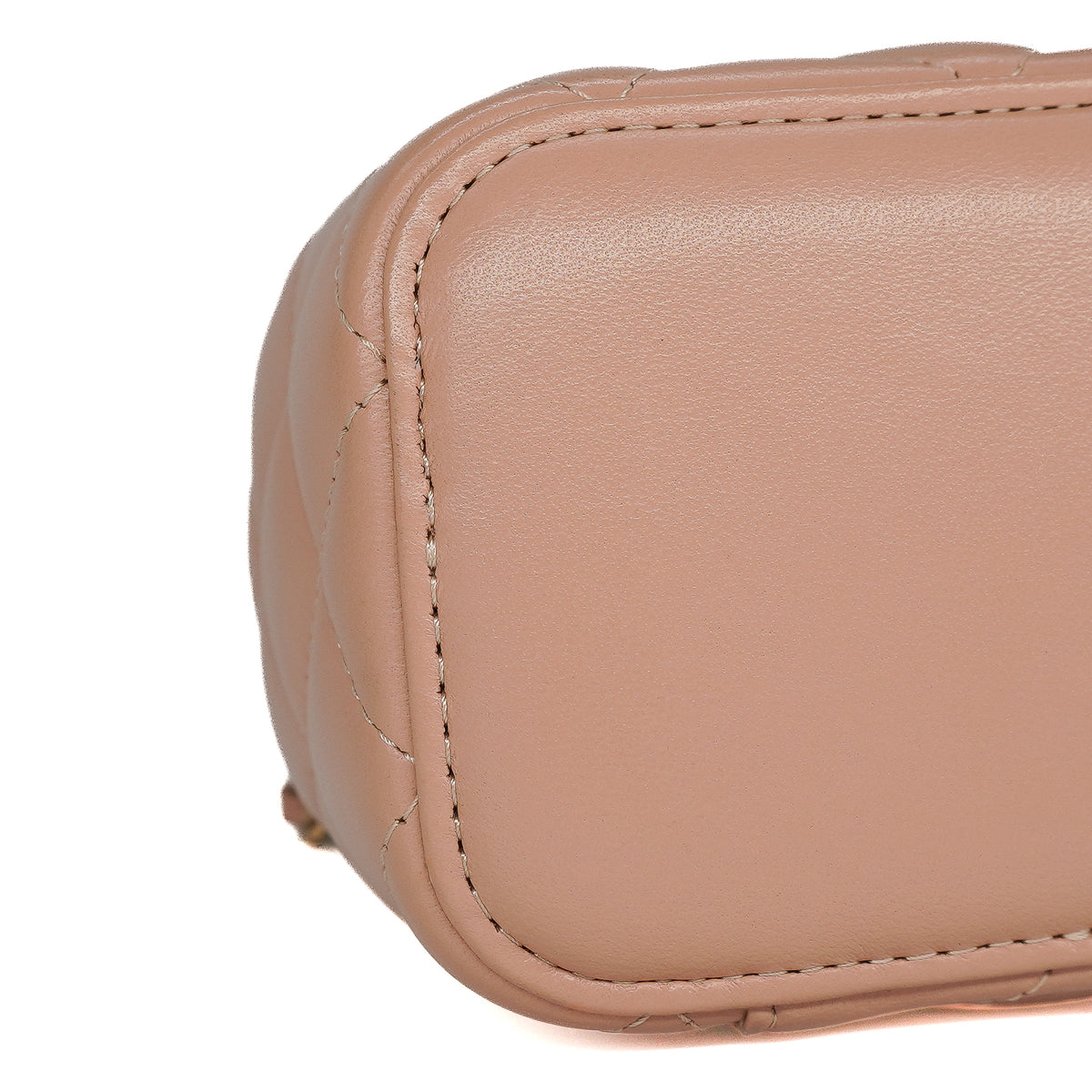 Chanel Mini Vanity Case with Chain Lambskin Beige