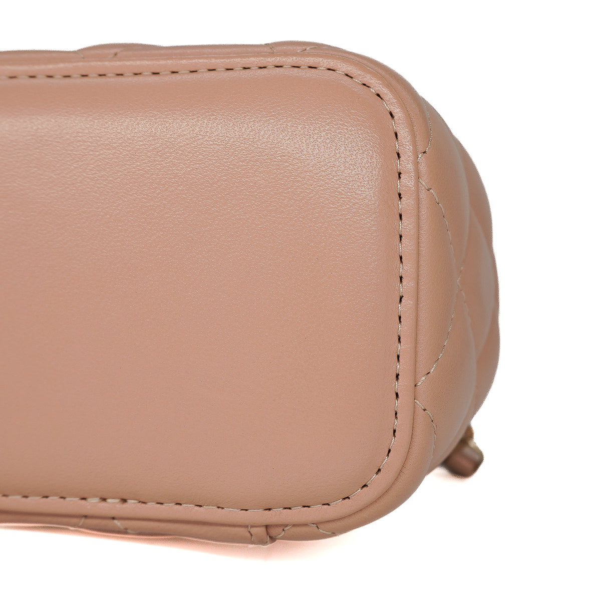 Chanel Mini Vanity Case with Chain Lambskin Beige