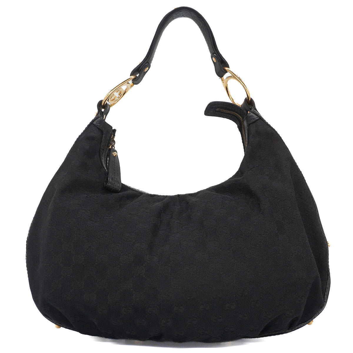 Gucci Interlocking GG Hobo Bag Canvas Black