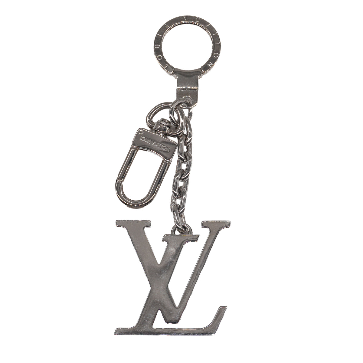Louis Vuitton LV Initials Key Holder and Bag Charm Metal Palladium Finish