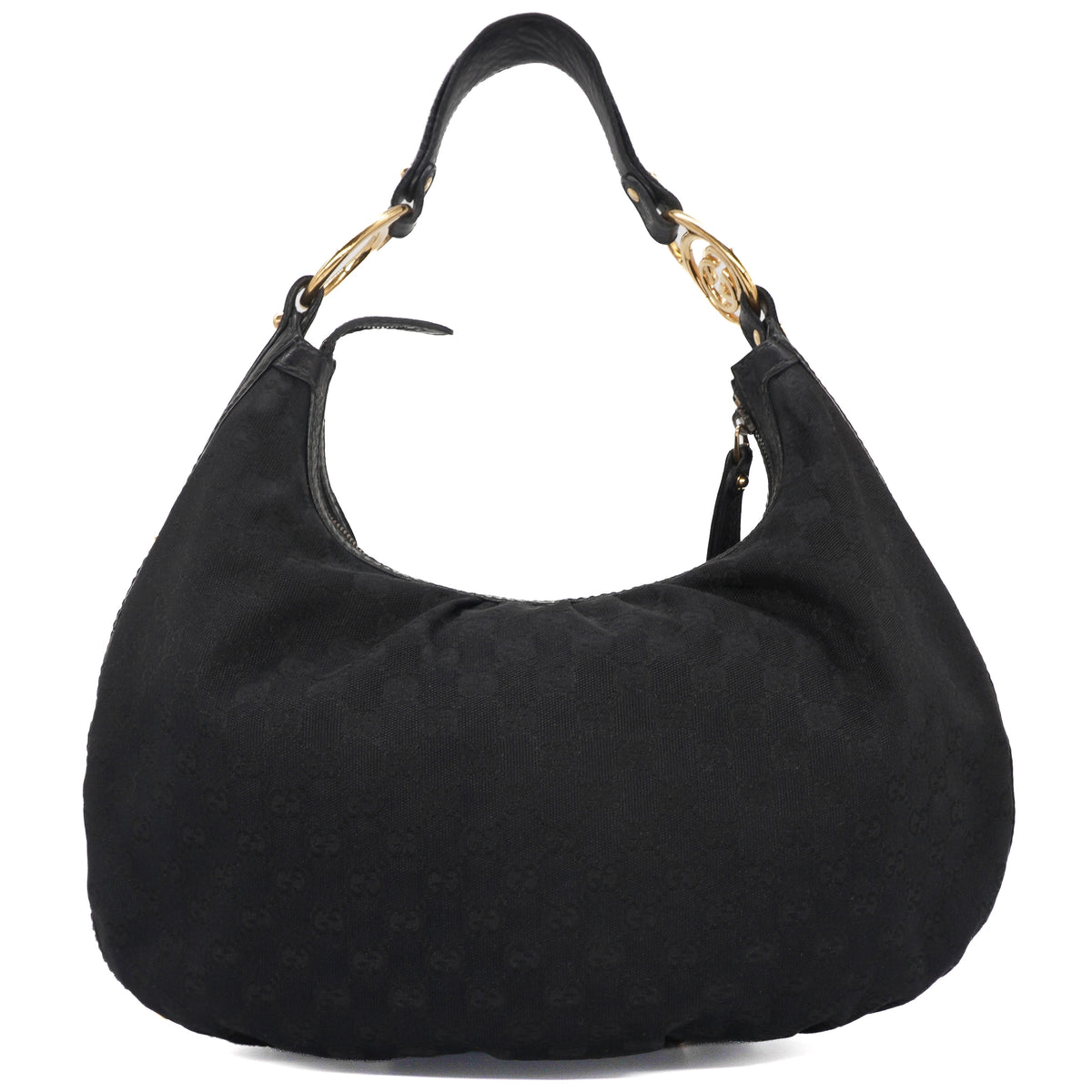 Gucci Interlocking GG Hobo Bag Canvas Black