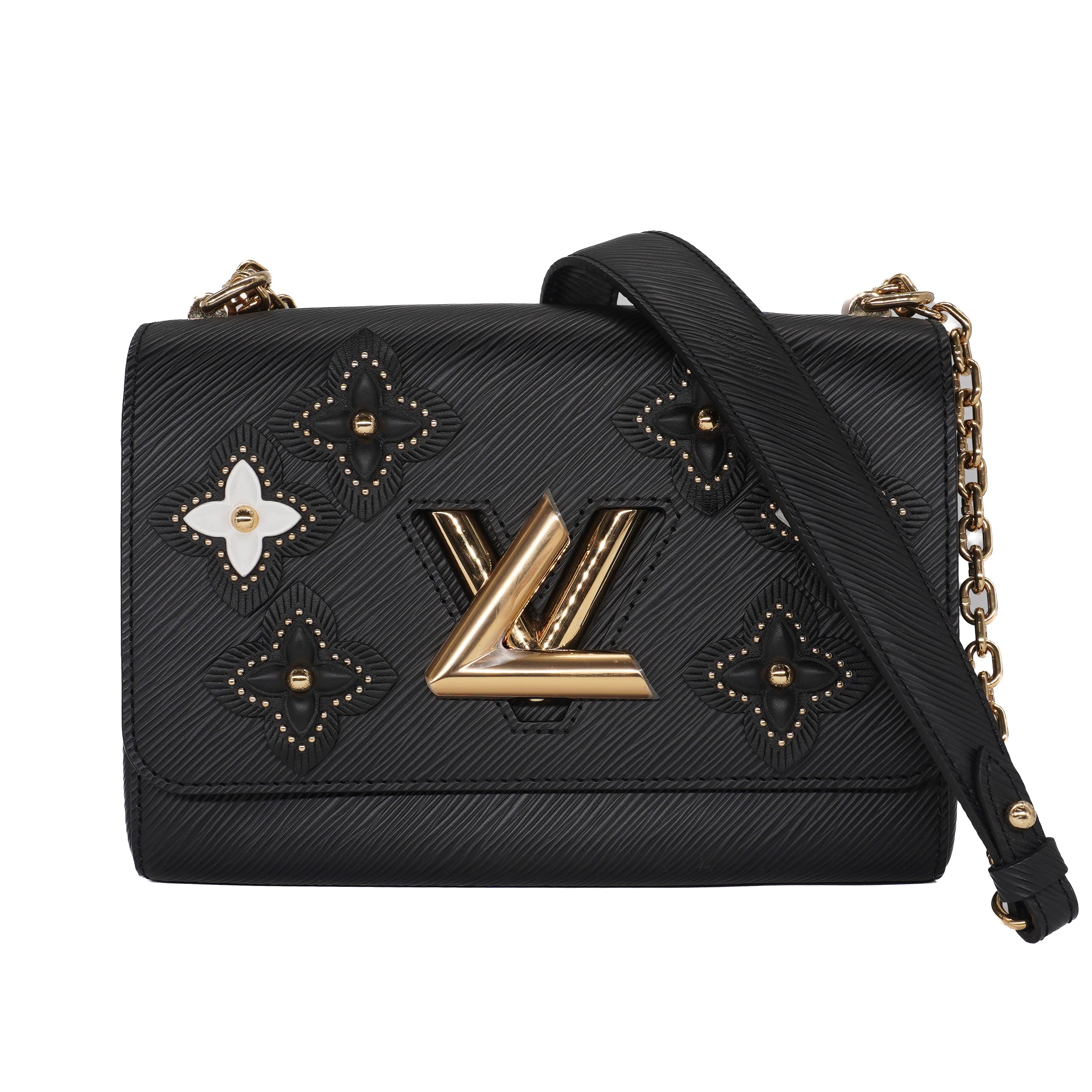 Louis Vuitton Black Epi Flowers Twist MM