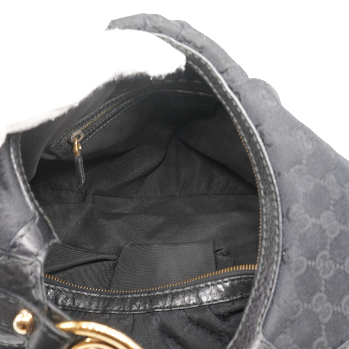 Gucci Interlocking GG Hobo Bag Canvas Black