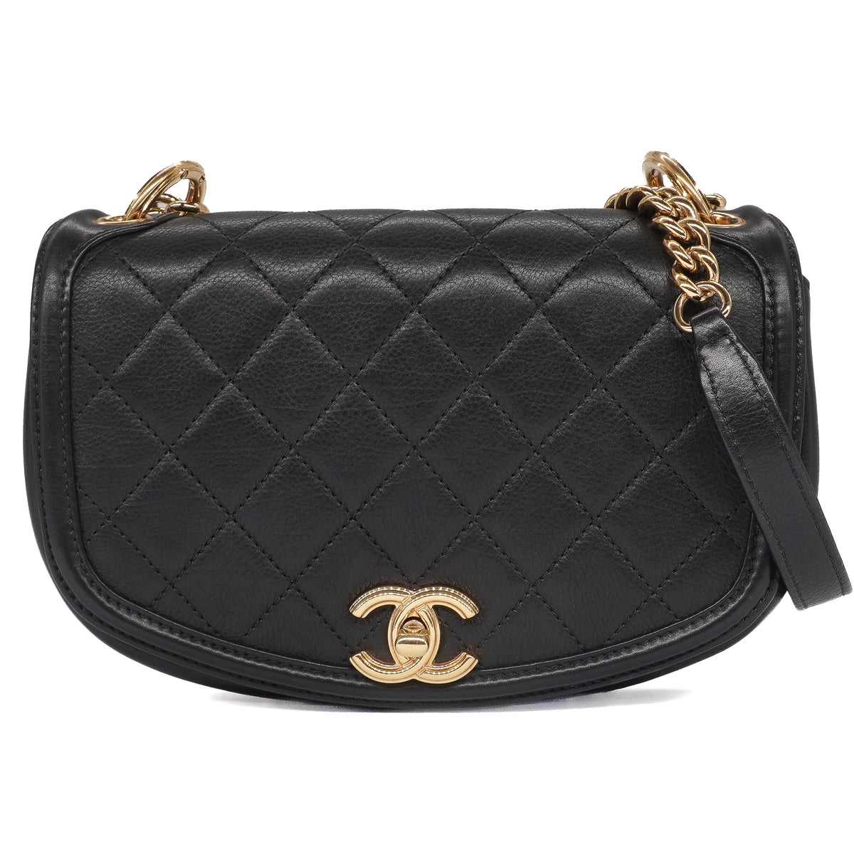 Chanel Underline Small Flap Bag Calfskin Black