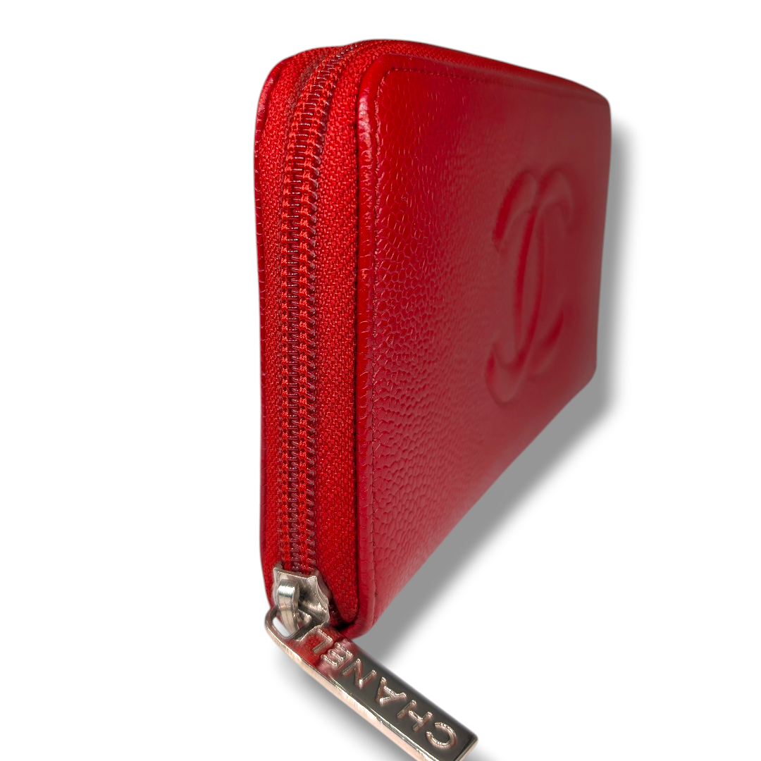 Chanel Caviar Large Timeless CC Zip Around Wallet