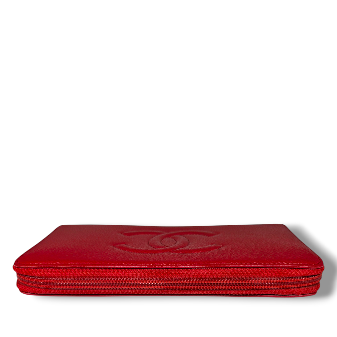 Chanel Caviar Large Timeless CC Zip Around Wallet