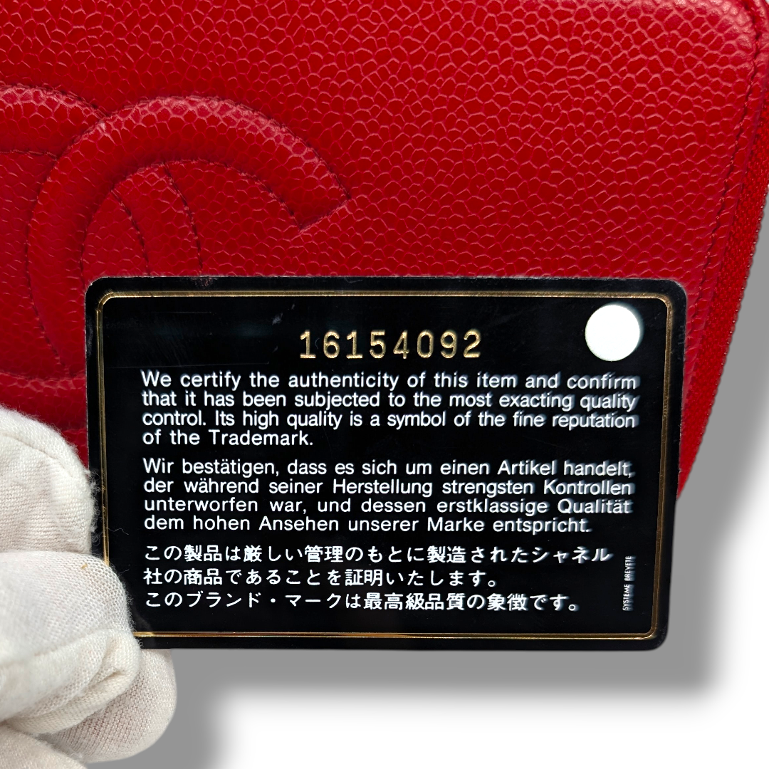 Chanel Caviar Large Timeless CC Zip Around Wallet