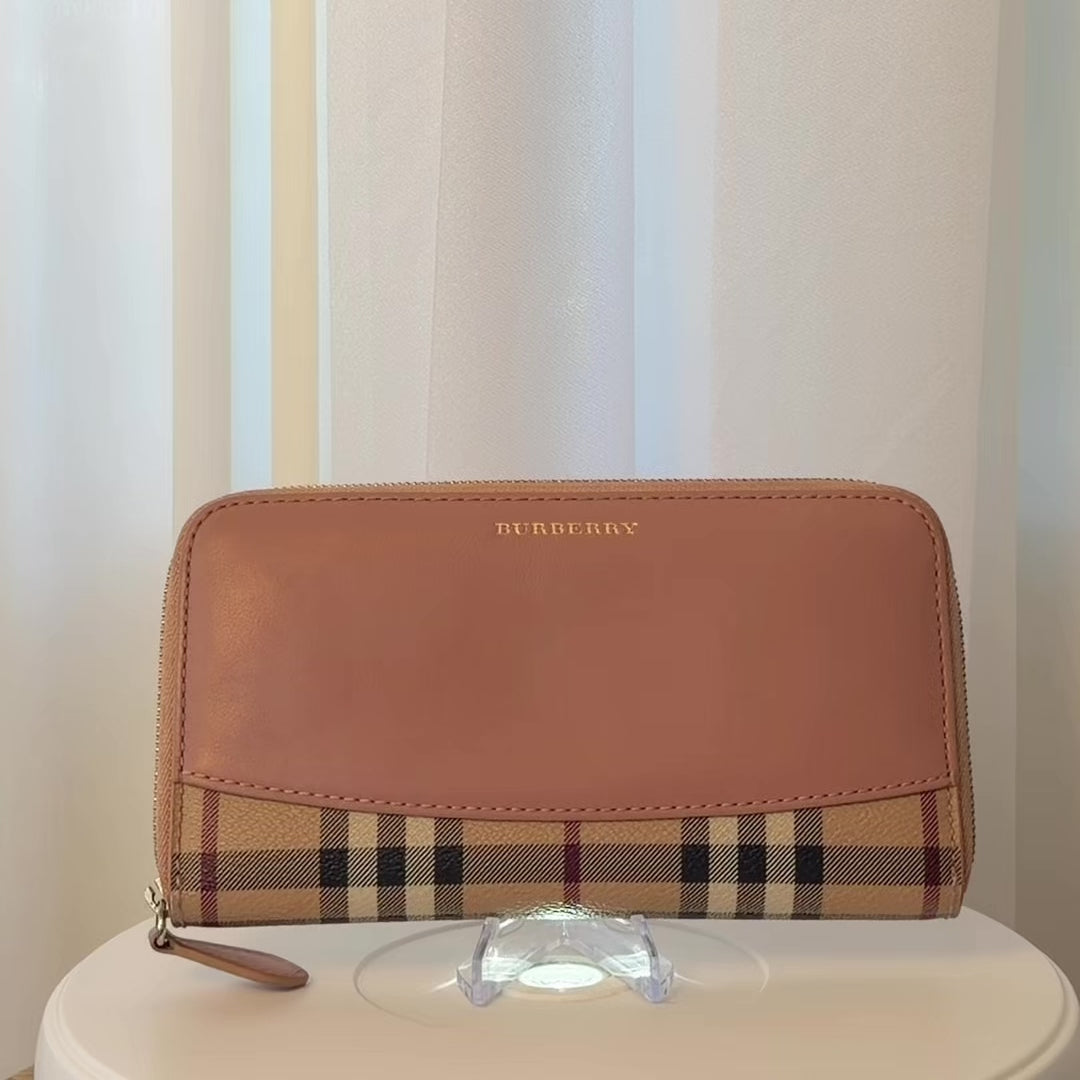 Burberry Haymarket Check Zip Around