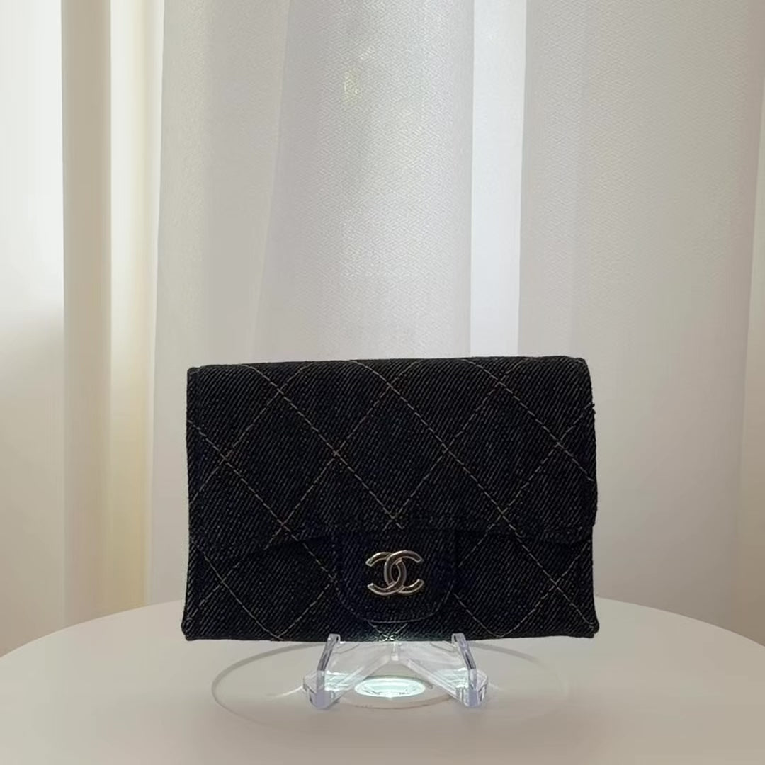 Chanel Denim Flap Card Holder