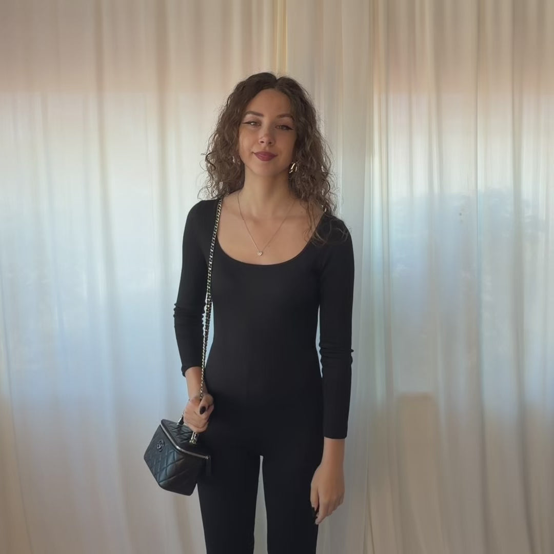 Chanel Long Vanity Metal Top Handle Lambskin Black