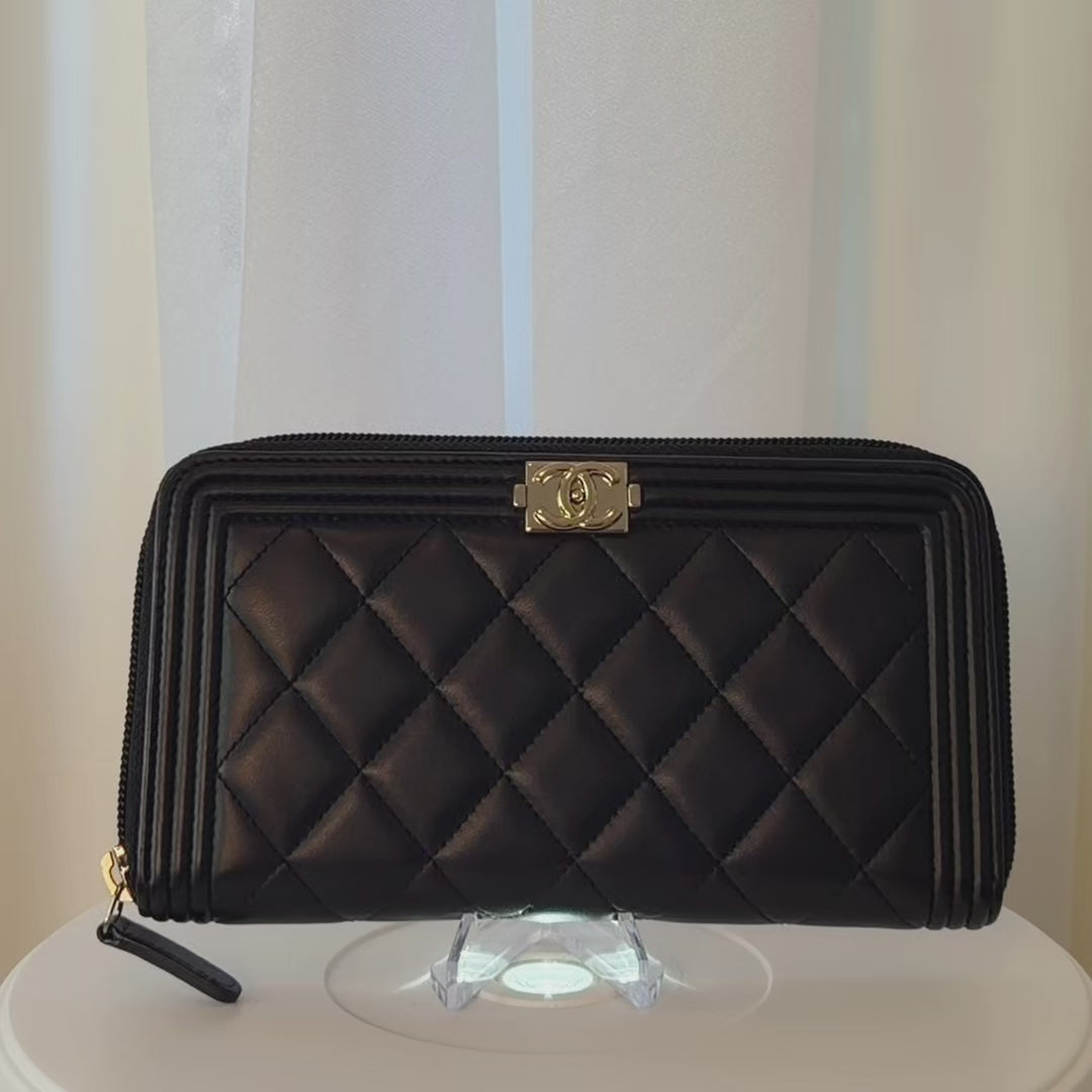 Chanel Boy Zip Around Wallet