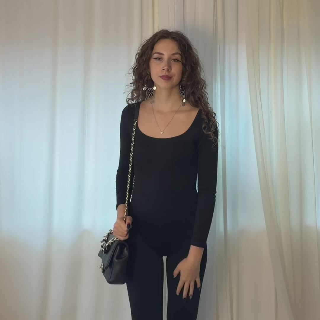 Chanel Elegant Chain Small Flap Bag Lambskin Black