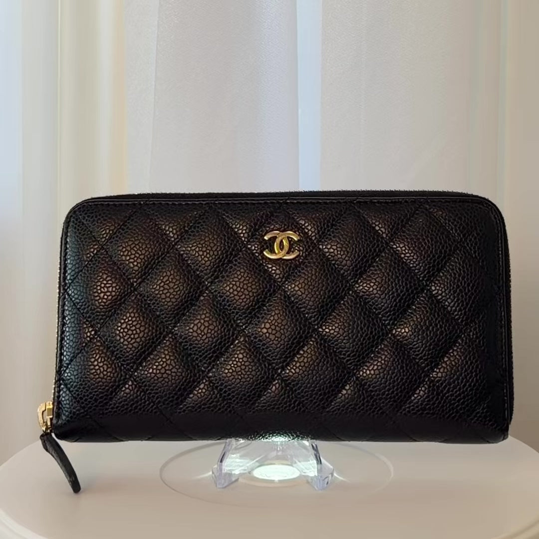 Chanel Caviar Zip Around