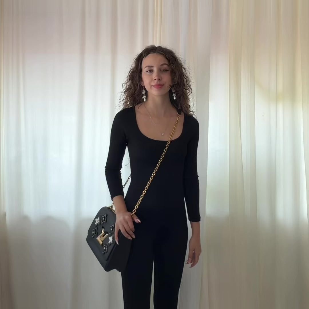 Louis Vuitton Black Epi Flowers Twist MM