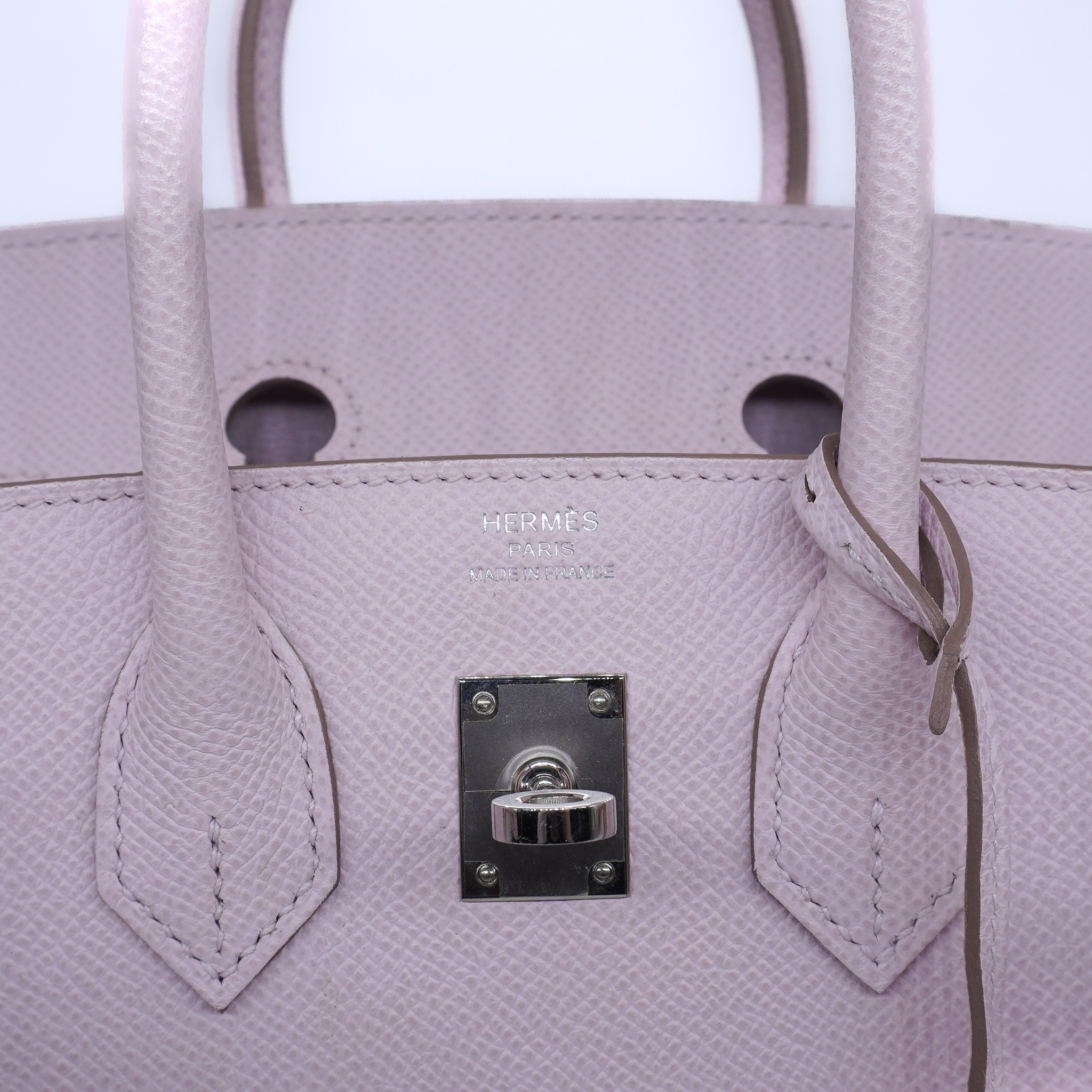 Hermes Birkin 25 Sellier Mauve Pale Epsom Palladium Hardware